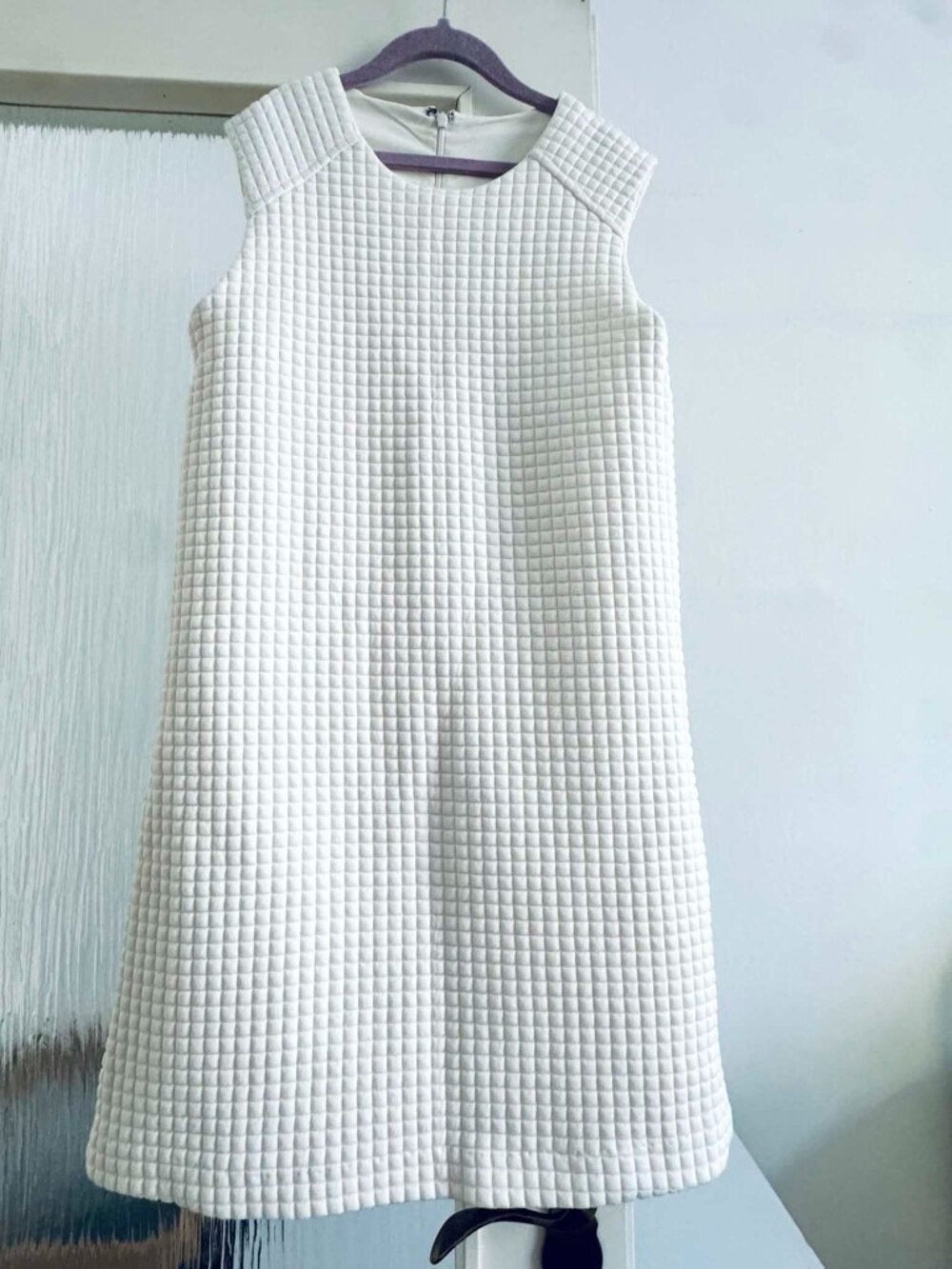 Free People XS Quilted Sleeveless Sweatshirt Ivory White Mini Dress